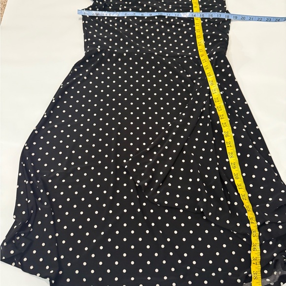 Ralph Lauren Elegant Black Polka Dot Faux Wrap Style Dress in size 14 - Picture 5 of 11